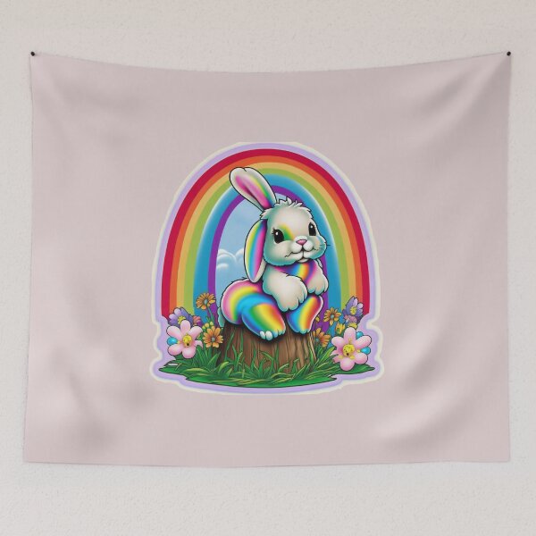Artikelvorschau, Cute Rainbow Easter Bunny entworfen und verkauft von RoboRembrandt.
