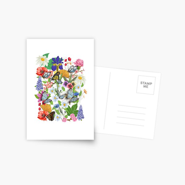 Item preview, Floral butterfly garden, springtime gift for her designed and sold by Rosia Vidal.