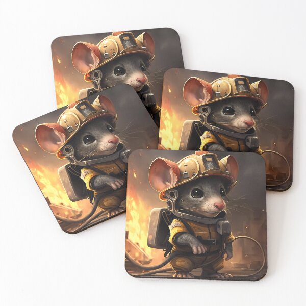 Item preview, Cartoon mouse fireman designed and sold by SMILE88.