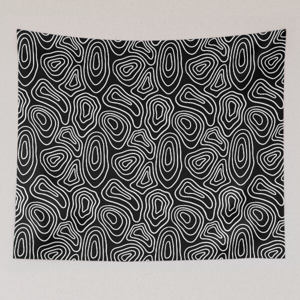Item preview, Black and White Minimalist Geode Drawing designed and sold by velvetearth.