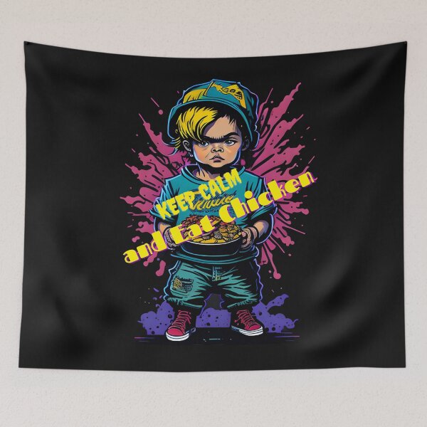 Aperçu de l'œuvre Keep Calm and Eat Chicken - Keep Calm and Chow Down - Our Funny & Cute Design créée et vendue par Chromatic-Art.