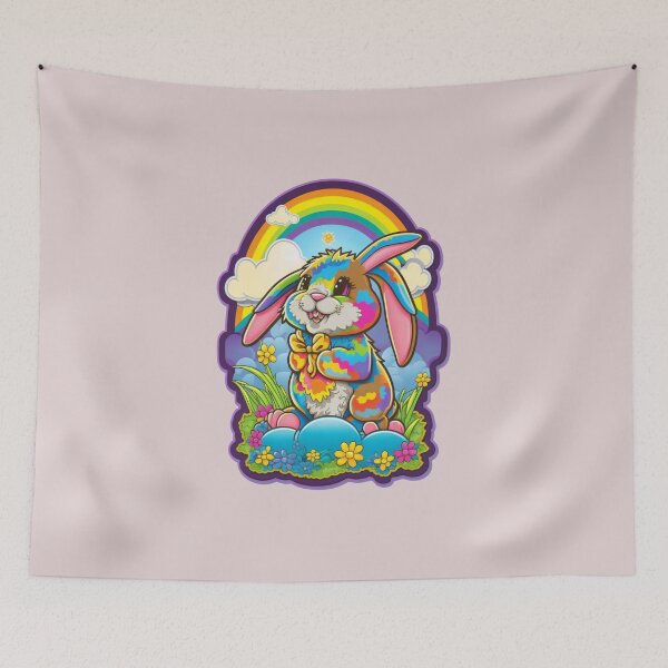 Artikelvorschau, Cute Rainbow Easter Bunny entworfen und verkauft von RoboRembrandt.