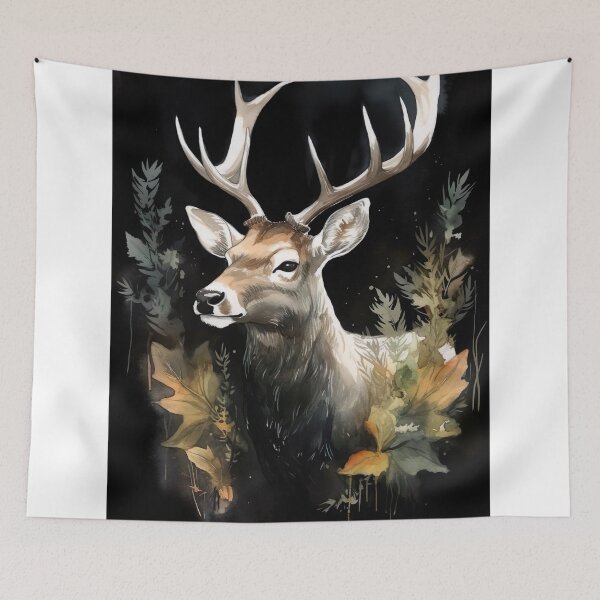 Item preview, Watercolor wash deer black designed and sold by Matt's Artificial Nature.