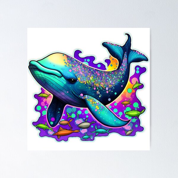 Item preview, Cute 90s Rainbow Whale designed and sold by RoboRembrandt.