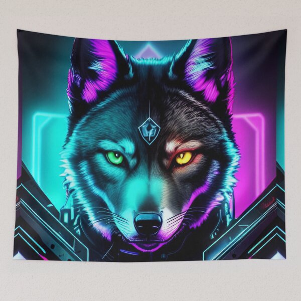 Item preview, Cyberpunk Wolf Futuristic Art designed and sold by CyberArtWorld.