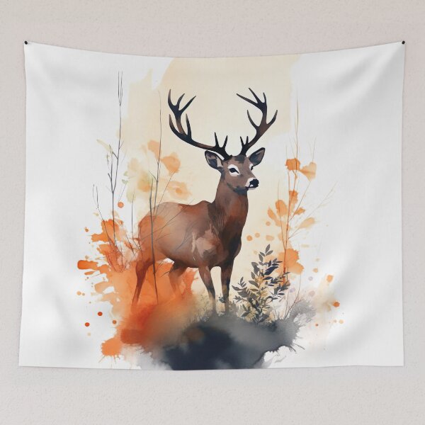Item preview, Watercolor wash deer white designed and sold by Matt's Artificial Nature.