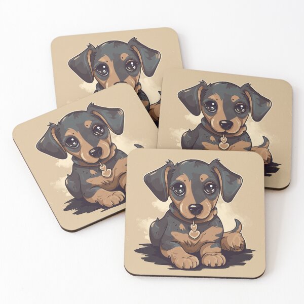 Item preview, Kawaii Dachshund Dark Brown designed and sold by NuCrescentApp.