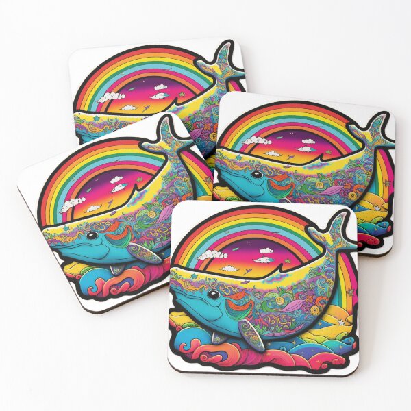 Item preview, Cute 90s Rainbow Whale designed and sold by RoboRembrandt.
