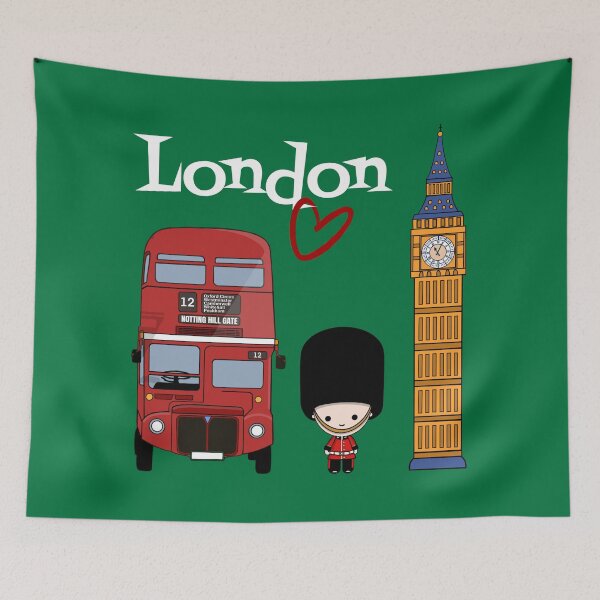 Item preview, London Royal Guard, Double-Decker Bus and the Big Ben designed and sold by Sfumata Illustration.