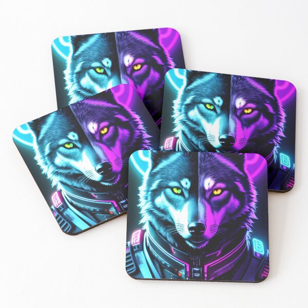 Item preview, Cyber Wolf Neon Design designed and sold by CyberArtWorld.