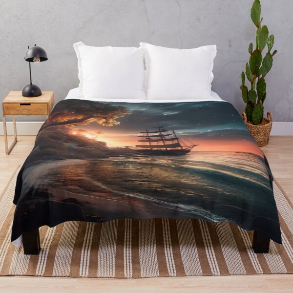 Item preview, Fantasy bay with sailing ship designed and sold by SMILE88.