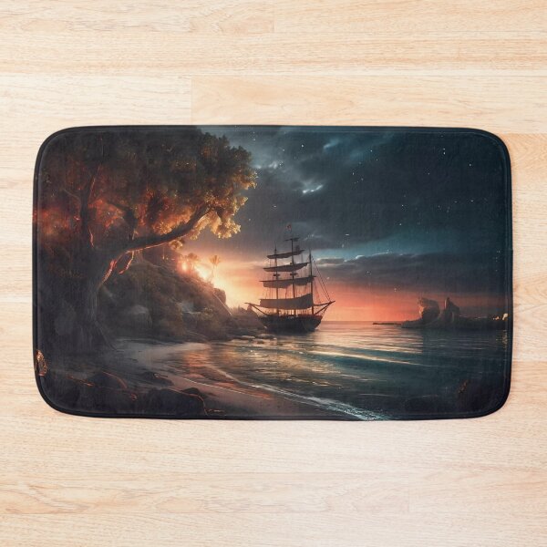 Item preview, Fantasy bay with sailing ship designed and sold by SMILE88.