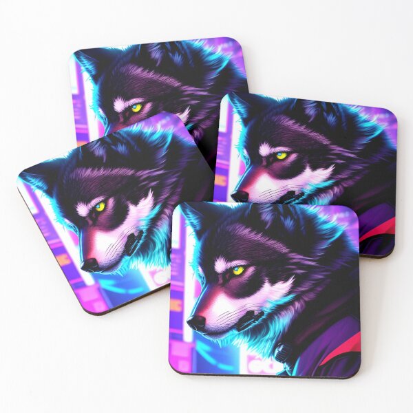 Item preview, Cyberpunk Wolf Sci fi Art designed and sold by CyberArtWorld.