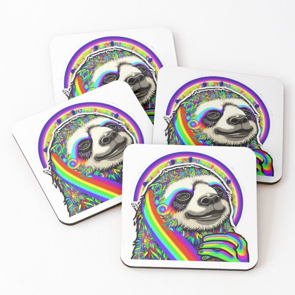 Item preview, Psychedelic 90s Rainbow Sloth designed and sold by RoboRembrandt.