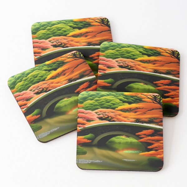 Item preview, A bridge over water in a Japanese garden designed and sold by brandway.