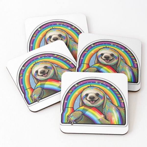 Item preview, Psychedelic 90s Rainbow Sloth designed and sold by RoboRembrandt.