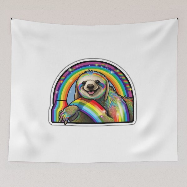Artikelvorschau, Psychedelic 90s Rainbow Sloth entworfen und verkauft von RoboRembrandt.