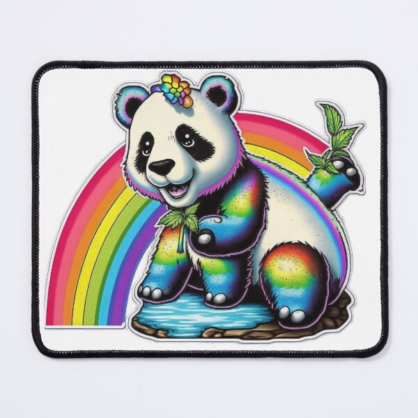 Item preview, Cute Psychedelic 90s Rainbow Panda designed and sold by RoboRembrandt.