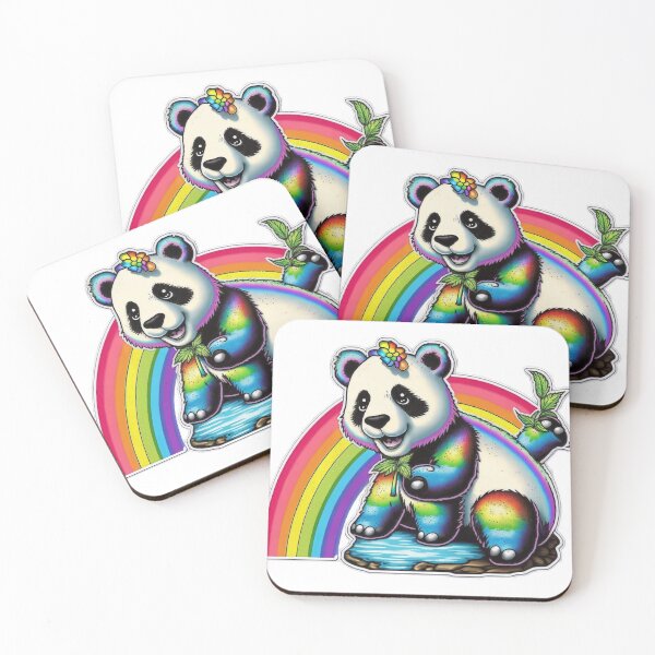 Artikelvorschau, Cute Psychedelic 90s Rainbow Panda entworfen und verkauft von RoboRembrandt.