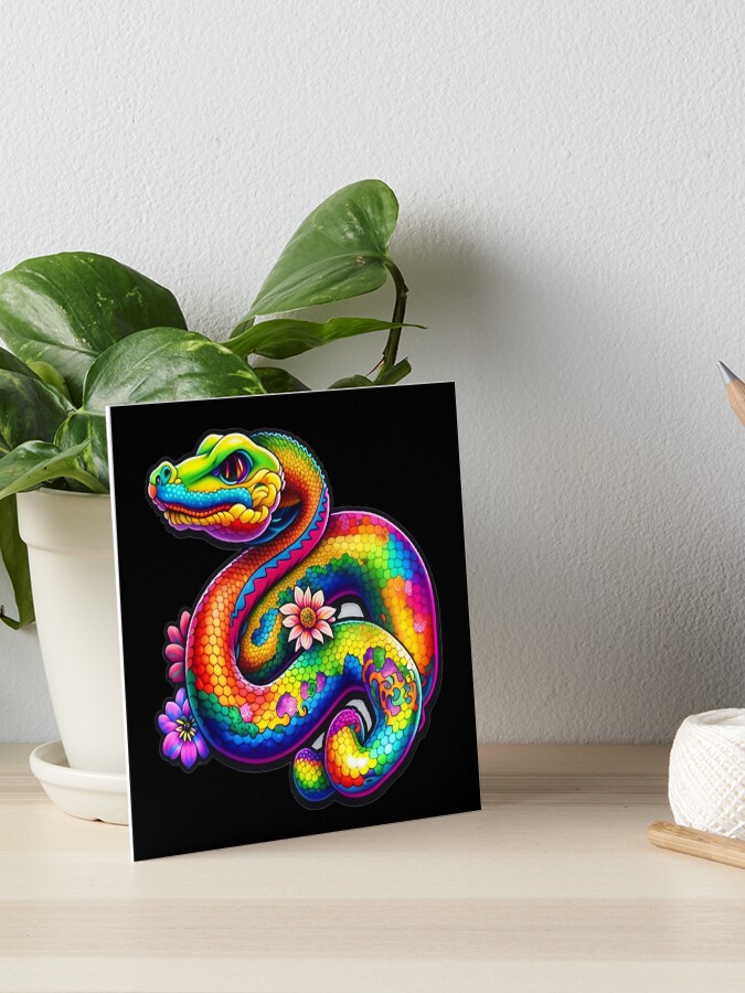 rainbow snake ハンドメイドパステル画　絵画アート原画 虹色の森 ハンドメイドパステル画 絵画アート原画 - メルカリ