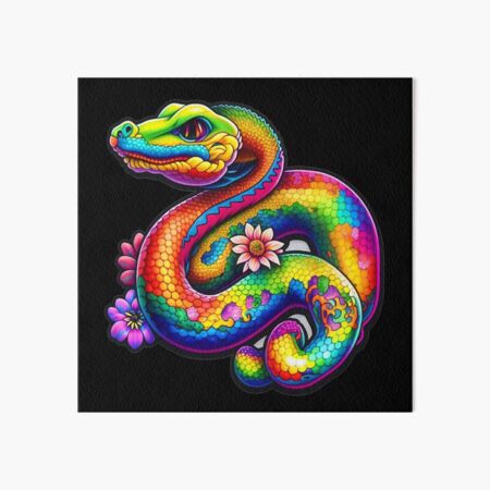 rainbow snake ハンドメイドパステル画　絵画アート原画 Rainbow Snake Art Board Prints for Sale | Redbubble