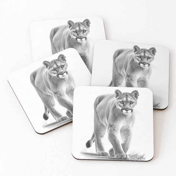 Item preview, Black and white pencil drawing of a Puma designed and sold by Pencil-Art.