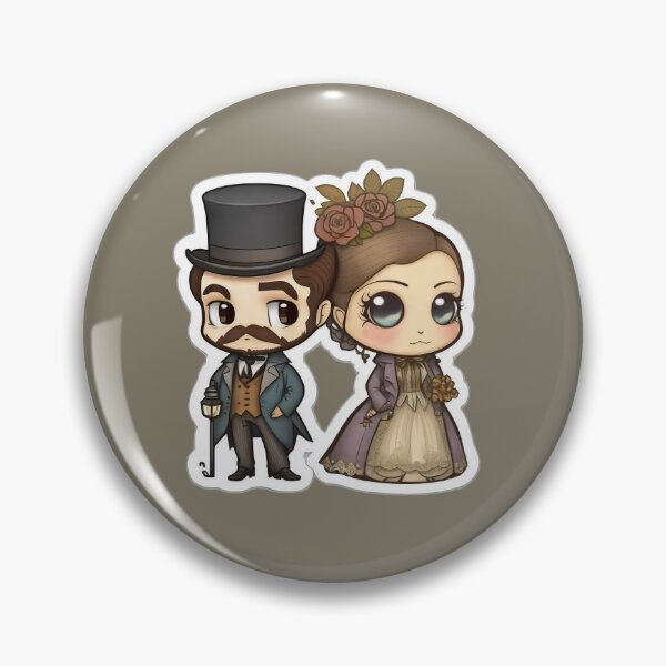 Item preview, Cute Victorian Kawaii Couple designed and sold by RoboRembrandt.