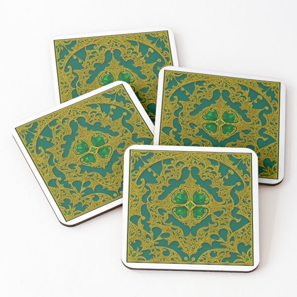 Item preview, Mandala Emerald Green Gold Filigree Gems Mandalas Emerald Green Gold Filigree Gems - Mandalas designed and sold by internlvisions.