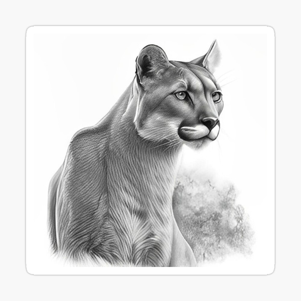Por lo tanto Indígena Aplicado Black and white pencil drawing of a Puma" Canvas Print for Sale by  Pencil-Art | Redbubble