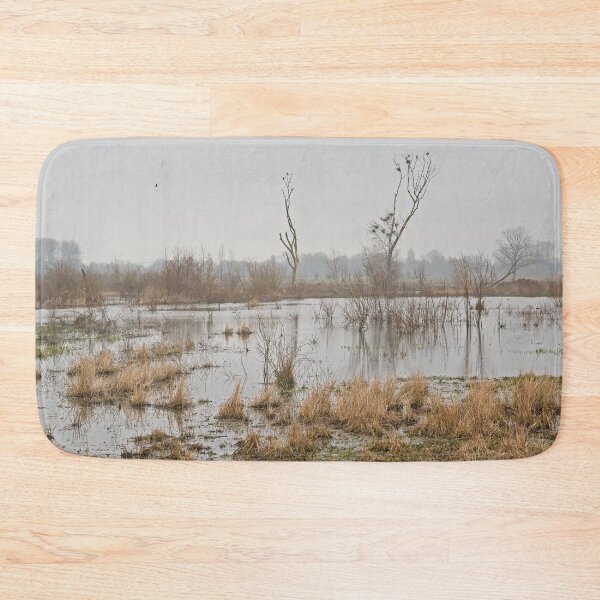 Item preview, Misty marsh landscape in Bourgoyen nature reserve, Ghent, Belgium designed and sold by xophotography.