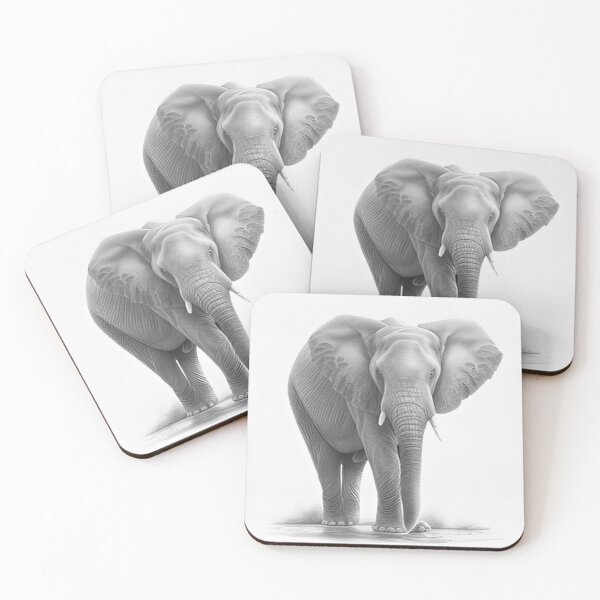 Item preview, Black and white pencil drawing of a Elephant designed and sold by Pencil-Art.