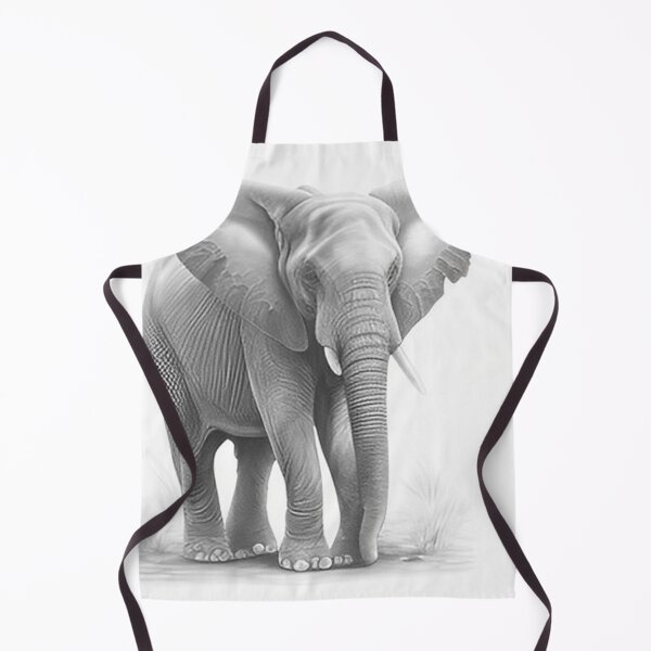 Item preview, Black and white pencil drawing of a Elephant designed and sold by Pencil-Art.