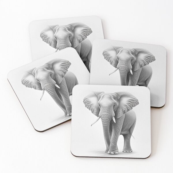 Item preview, Black and white pencil drawing of a Elephant designed and sold by Pencil-Art.