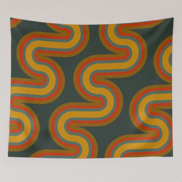 Aperçu de l'œuvre Grooving Rainbow Wave Dark Seventies Glam créée et vendue par ladykatiehardy.