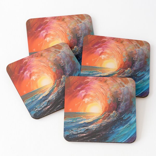 Item preview, Abstract Modern Art - Ocean Wave Sunset designed and sold by AlleyKatDigital.