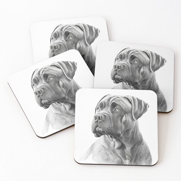 Item preview, Black and white pencil drawing of a Cane Corso designed and sold by Pencil-Art.