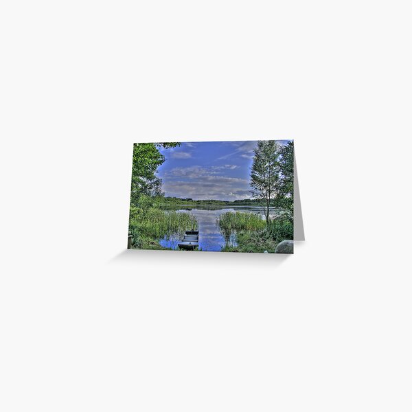boat and lake in hdr Greeting Card