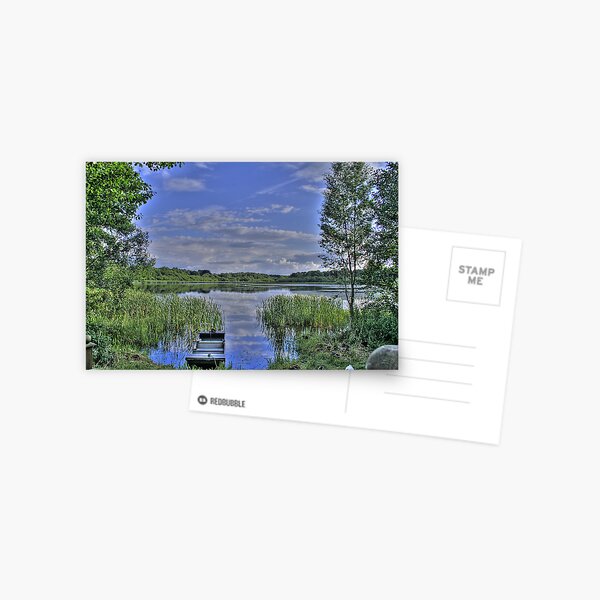 boat and lake in hdr Postcard