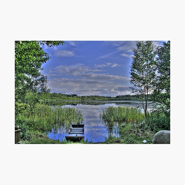 boat and lake in hdr Photographic Print