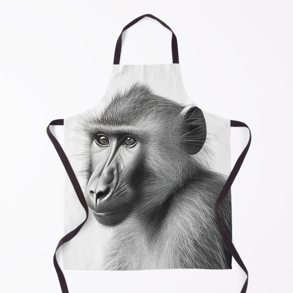 Item preview, Black and white pencil drawing of a Baboon designed and sold by Pencil-Art.