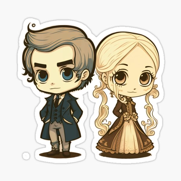 Aperçu de l'œuvre Cute Victorian Kawaii Couple créée et vendue par RoboRembrandt.