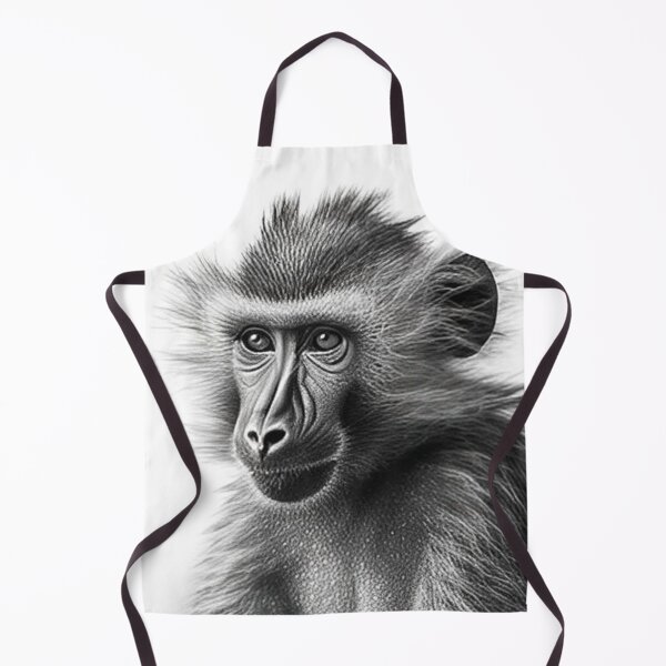 Item preview, Black and white pencil drawing of a Baboon designed and sold by Pencil-Art.