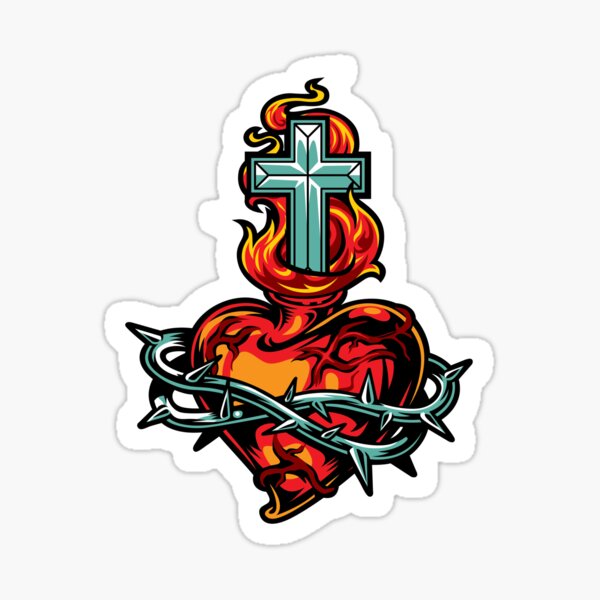 Anchored in Faith Vintage Tattoo Style Design | Sticker