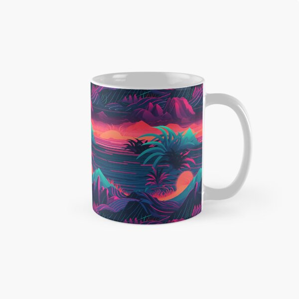 Item preview, Synthwave Ocean Waves and Tropical Foliage designed and sold by Riktron.