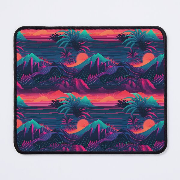 Item preview, Synthwave Ocean Waves and Tropical Foliage designed and sold by Riktron.