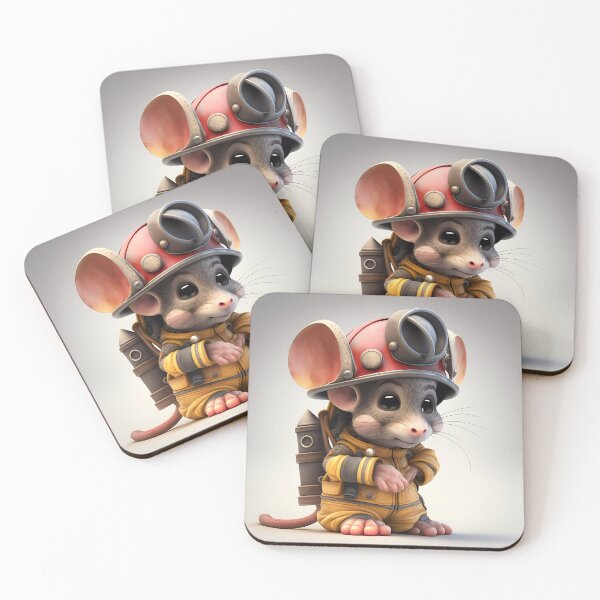 Item preview, Funny cartoon mouse fireman designed and sold by SMILE88.