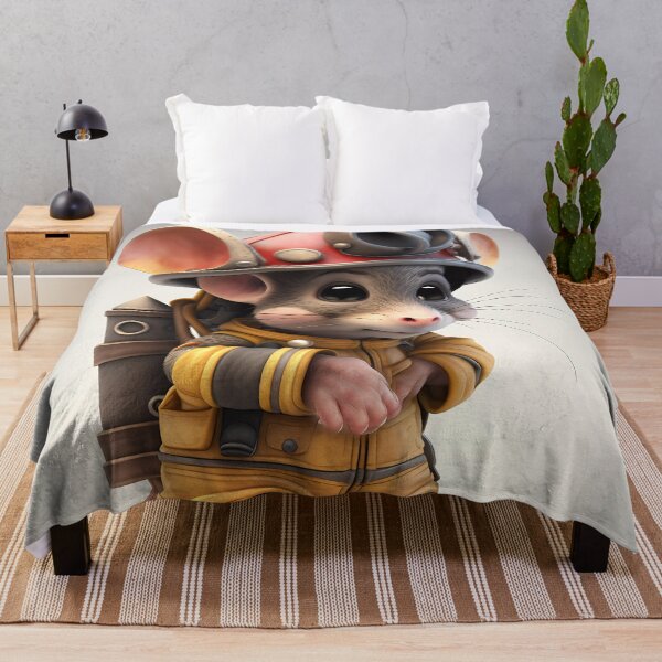 Item preview, Funny cartoon mouse fireman designed and sold by SMILE88.