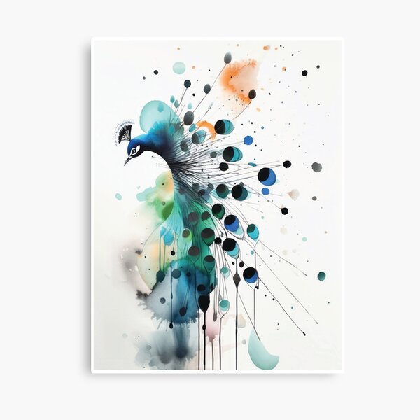 Watercolor Peacock, Peacock Painting Canvas Prints Wall Art, Home Livi –  UnixCanvas