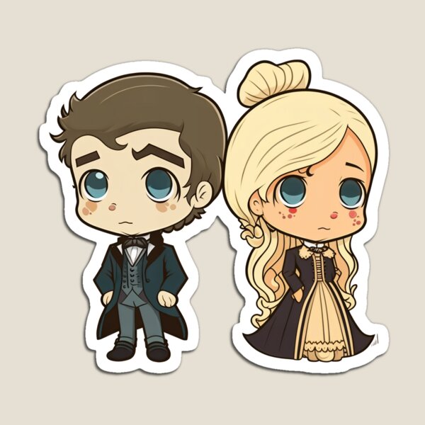 Aperçu de l'œuvre Cute Victorian Kawaii Couple créée et vendue par RoboRembrandt.