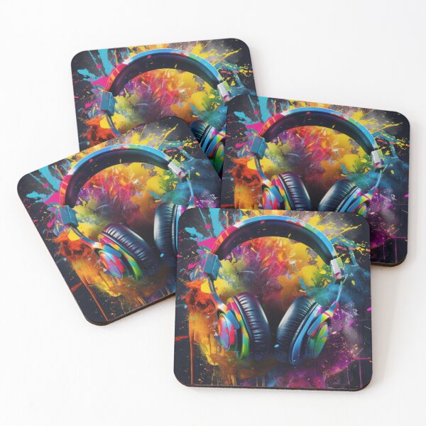 Item preview, Headphones with exploding colors designed and sold by art8085.